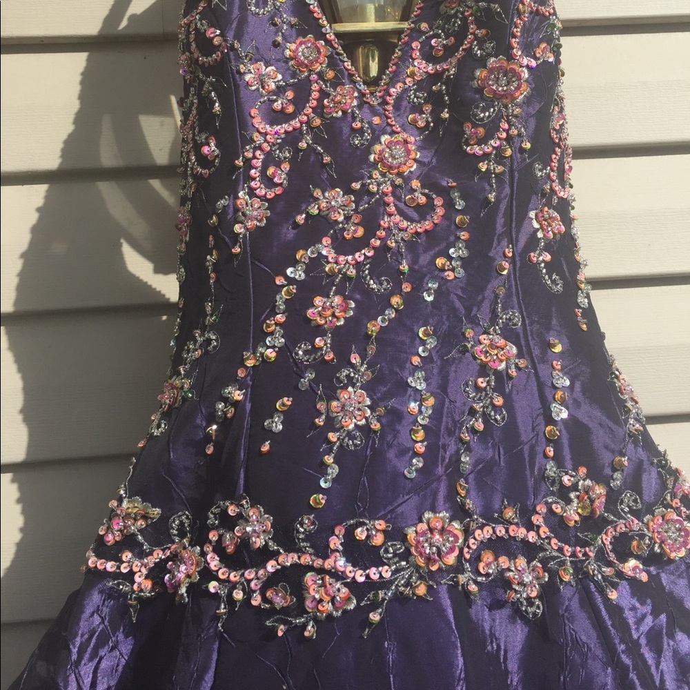 This is a radiant purple Cinderella style dress