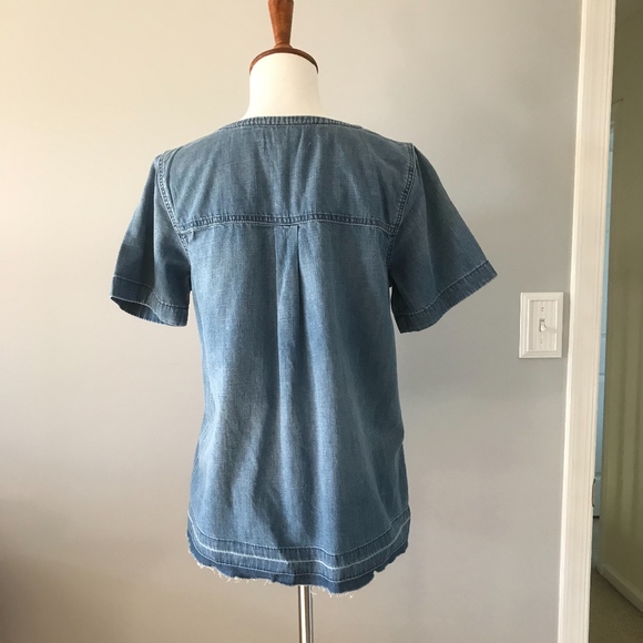 MADEWELL DENIM DROP HEM TEE *NWT* - Picture 4 of 6
