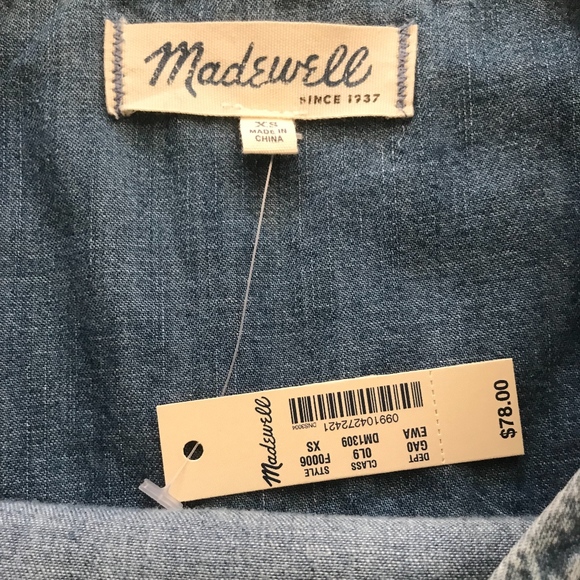 MADEWELL DENIM DROP HEM TEE *NWT* - Picture 6 of 6