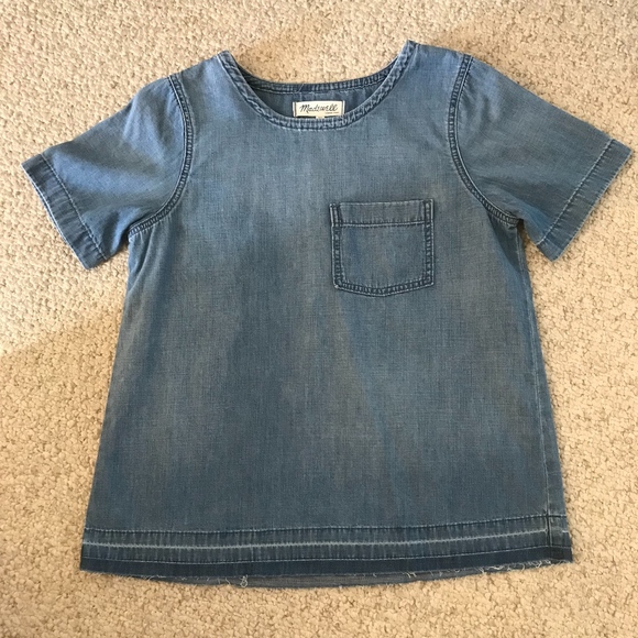 MADEWELL DENIM DROP HEM TEE *NWT* - Picture 5 of 6