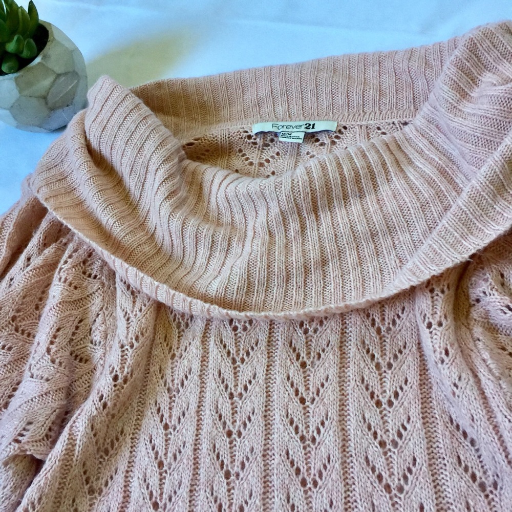 Cozy Pink Sweater Tunic Top
