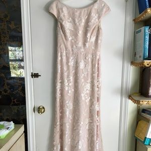 Vera Wang Blush Pink Floral Gown