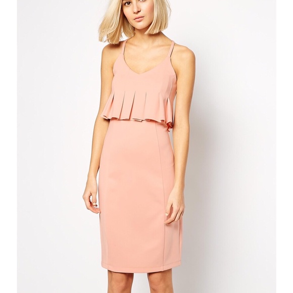 Lavish Alice Dresses & Skirts - Lavish Alice Peplum Pleated Bodycon Dress Pink 6