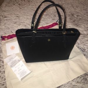 Black Tory Burch Small York Buckle Tote