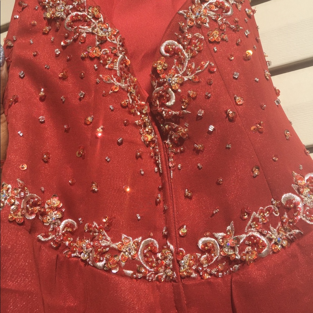 Rusty Red color prom dress