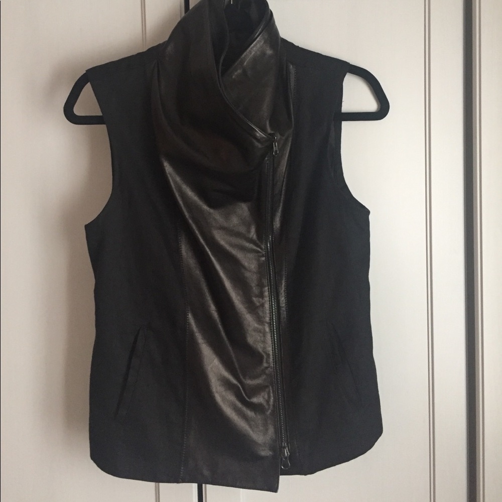 GIFTED Vince Leather/linen Vest