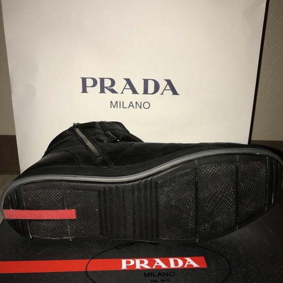 2017 Prada Mens High Top Sneaker Black - Picture 7 of 8
