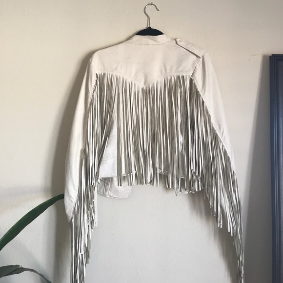 white fringe moto jacket