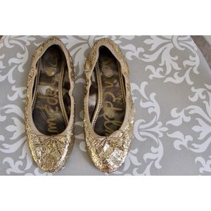 Sam Edelman Felicia gold sparkle flats