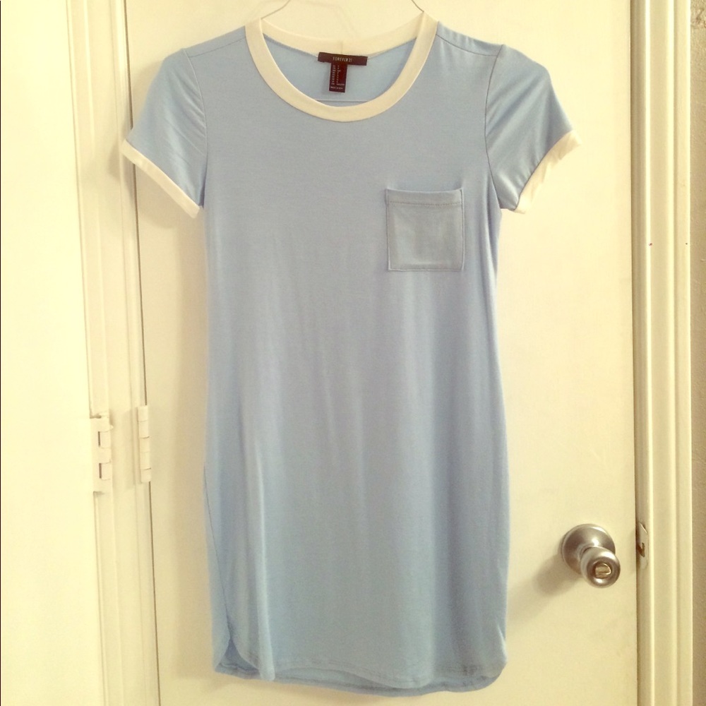 Never Worn-Light Blue T-shirt Dress