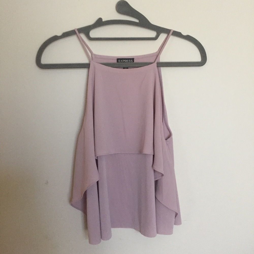 NEVER WORN EXPRESS Pink Ruffle Tank