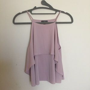 NEVER WORN EXPRESS Pink Ruffle Tank