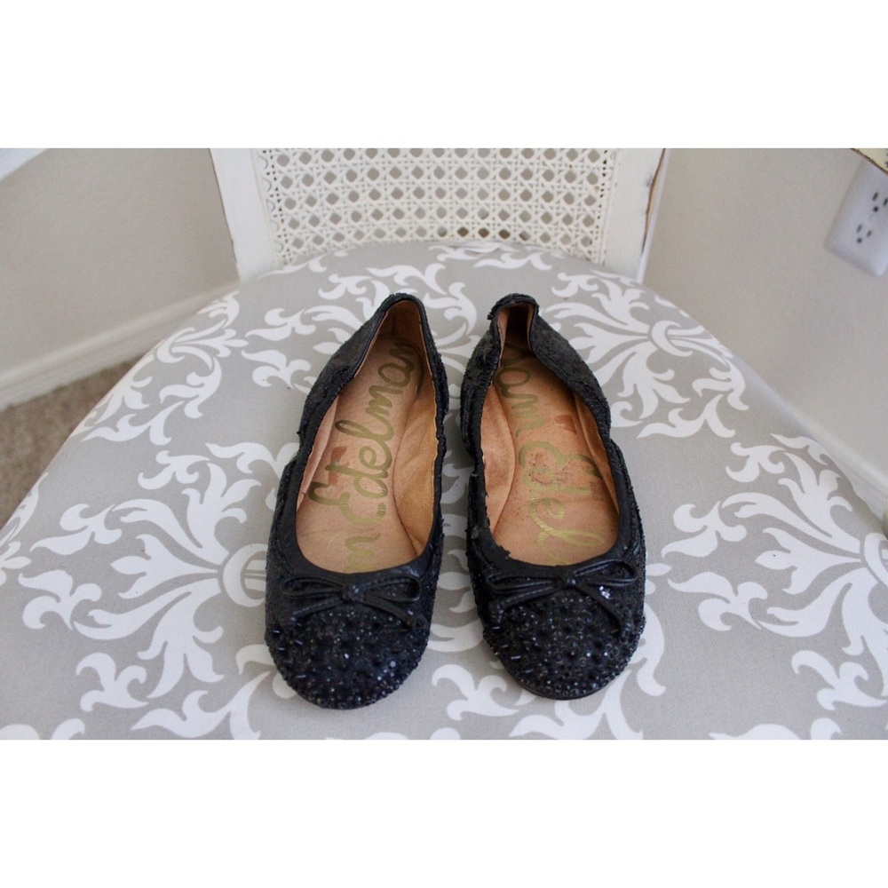 Sam Edelman Beatrix black sparkle flats