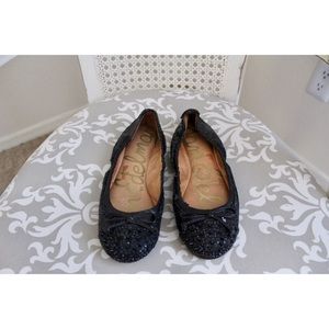 Sam Edelman Beatrix black sparkle flats