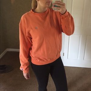 Orange Champion Sweater Sweatshirt Crewneck