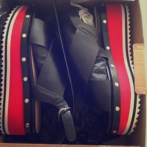 Studded comfy platform shoes.