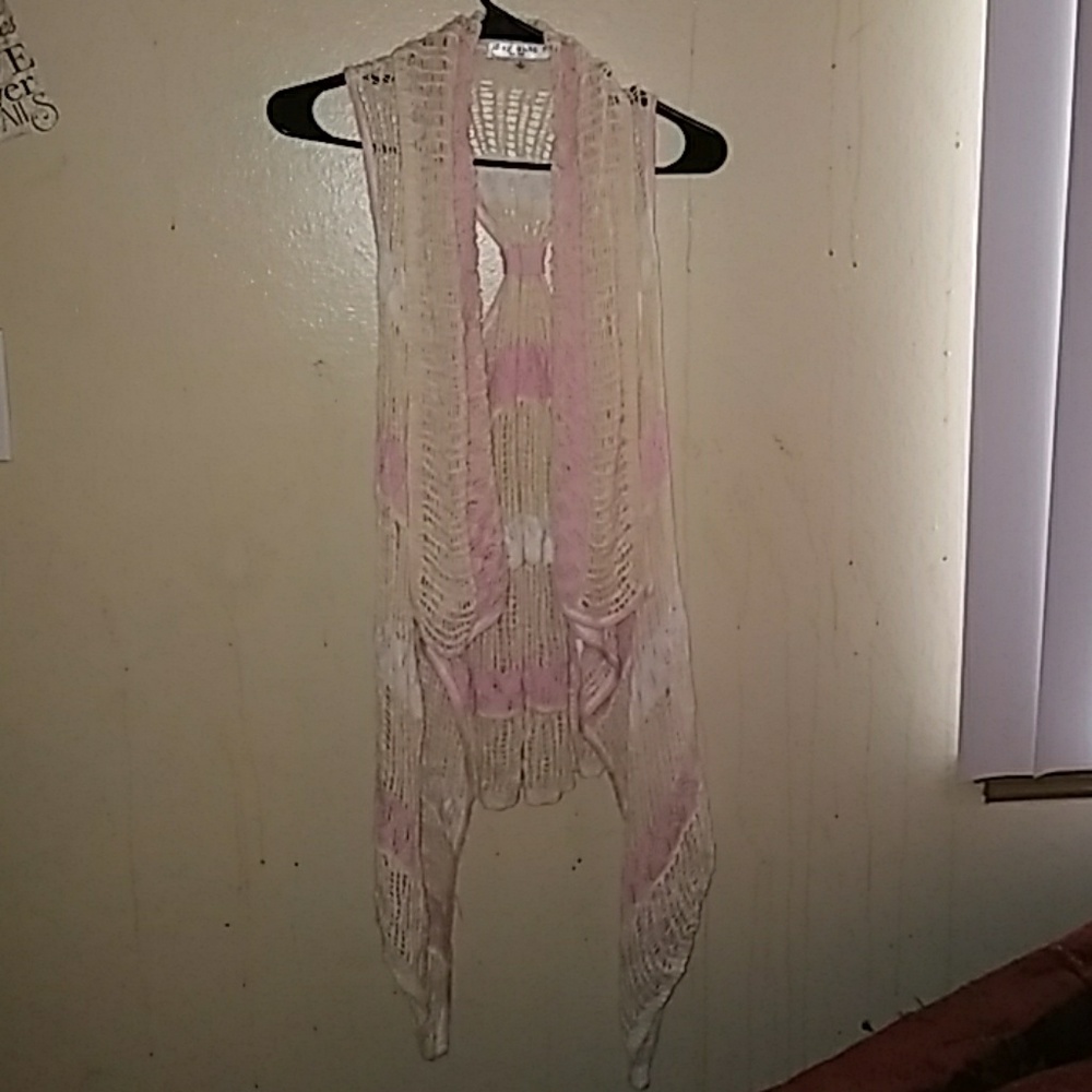 Crocheted long sweater