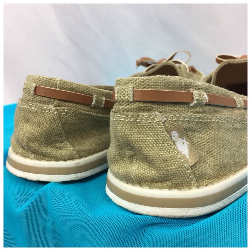 Khaki Canvas Flat Slide Leather Wrap Tie Size 8M_4