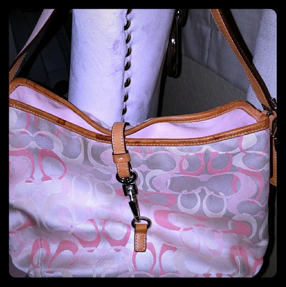 Coach, pink & cream bag