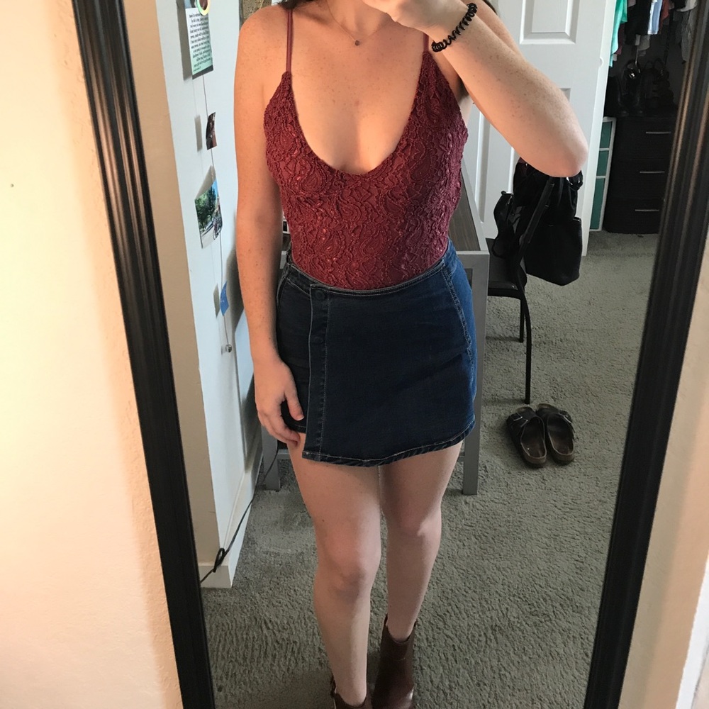 TOBI Lace up Back Bodysuit S