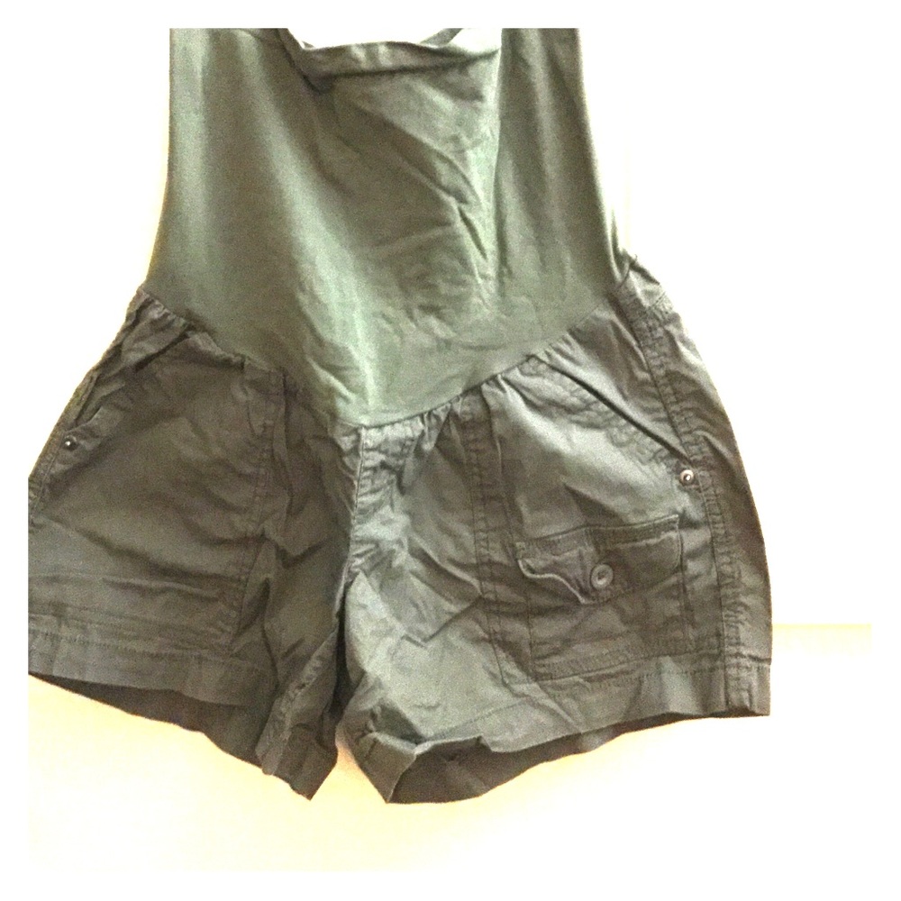Army green maternity shorts
