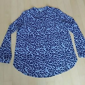 Pleione Animal Print Top Blouse