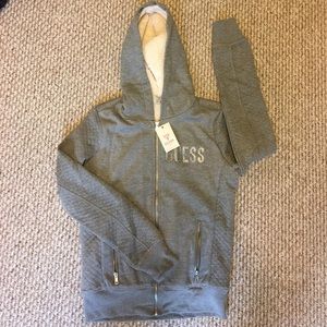 Brand new Guess zip up hoodie! soft fur lining