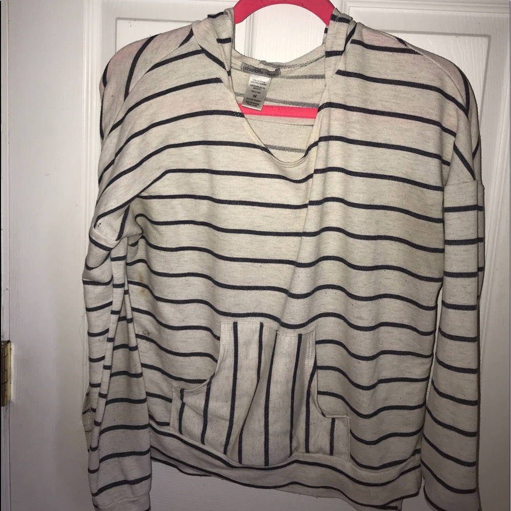 Comfy striped sweatshirt with hood!🤗
