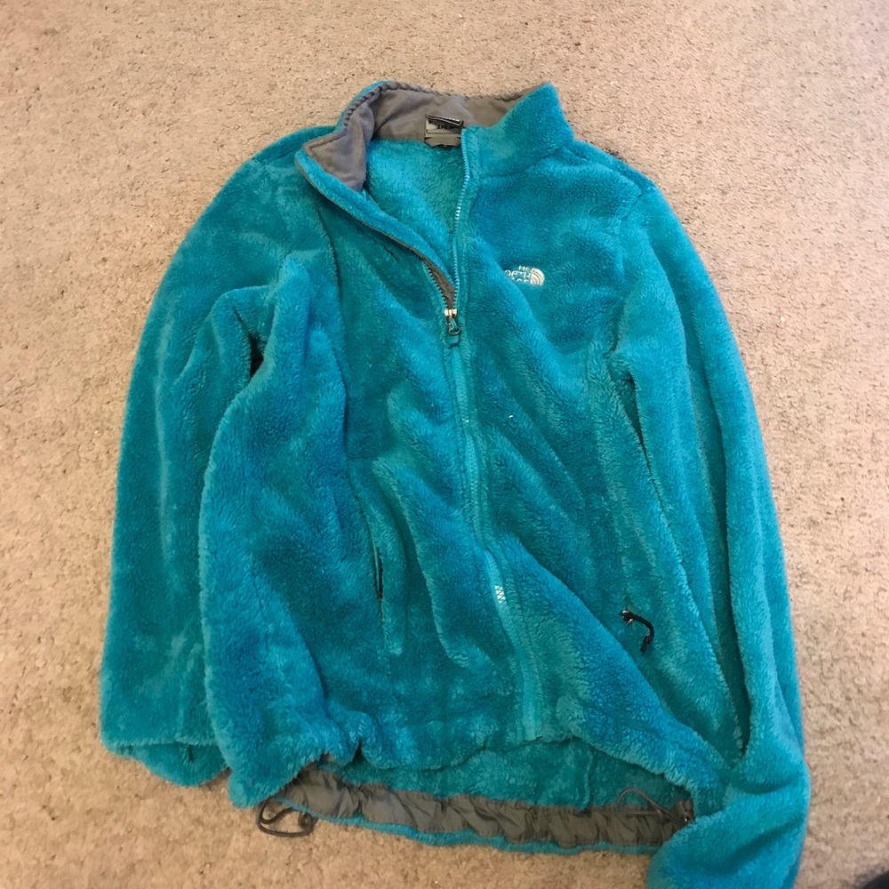 Blue fuzzy north face