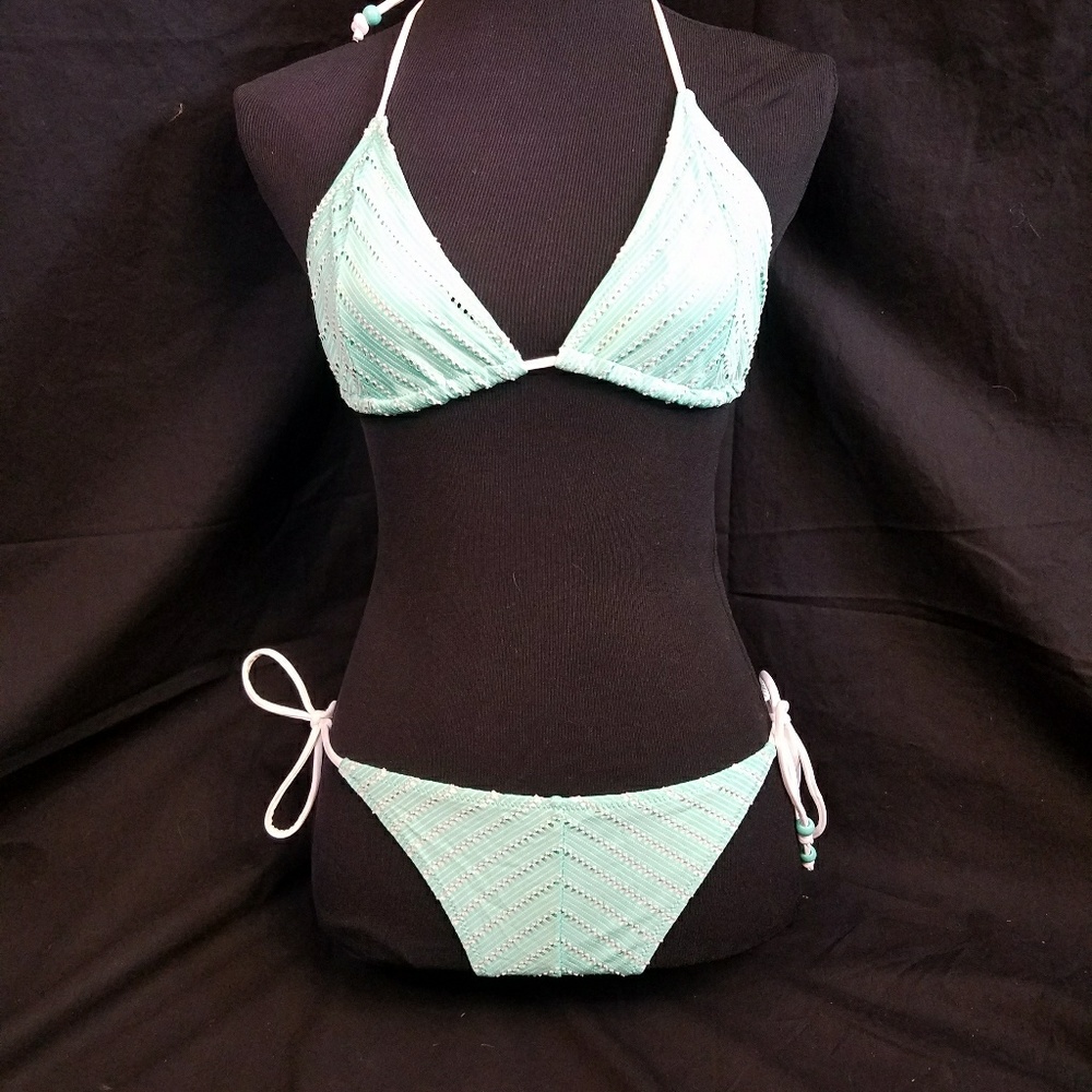 Light teal boho bikini nwt