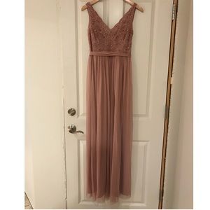 BHLDN Bryony Rose Quartz bridesmaids dress