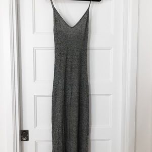 Brandy Melville, grey, strappy, sweater midi dress