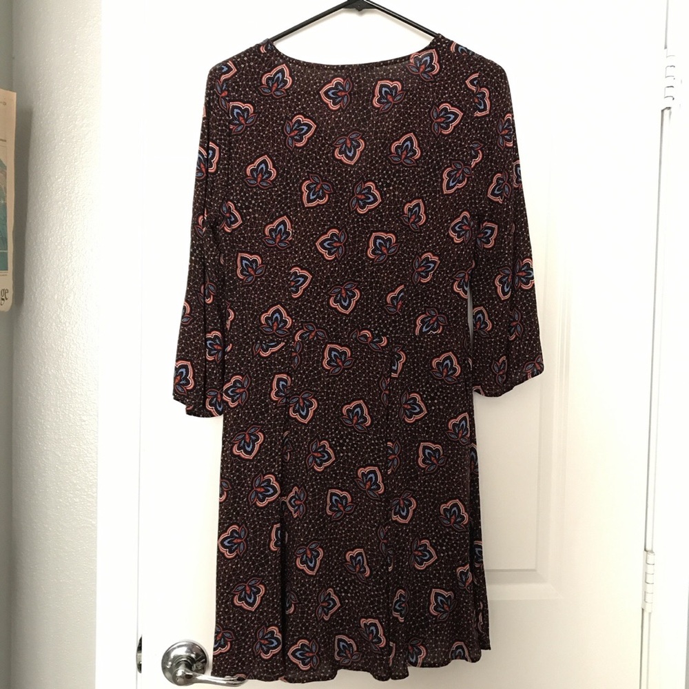 H&M fall tie up floral dress