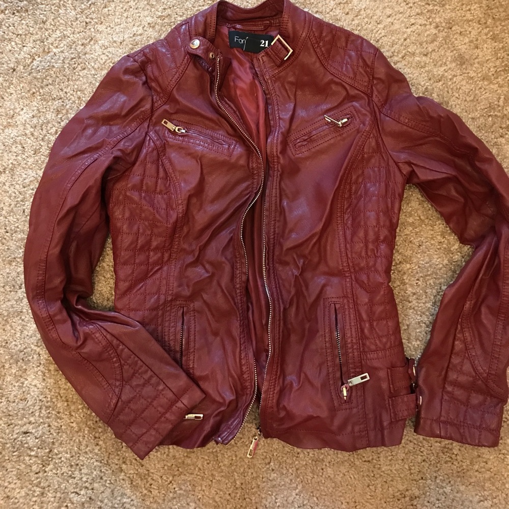 Red Wine pleather Jacket