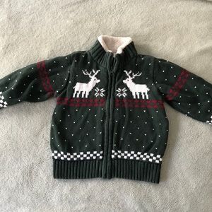 Baby Gap Christmas Winter Sweater Toddler Boy Zip