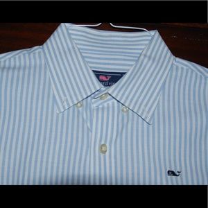 Vineyard Vines Boys Blue XL Stripe Whale Shirt
