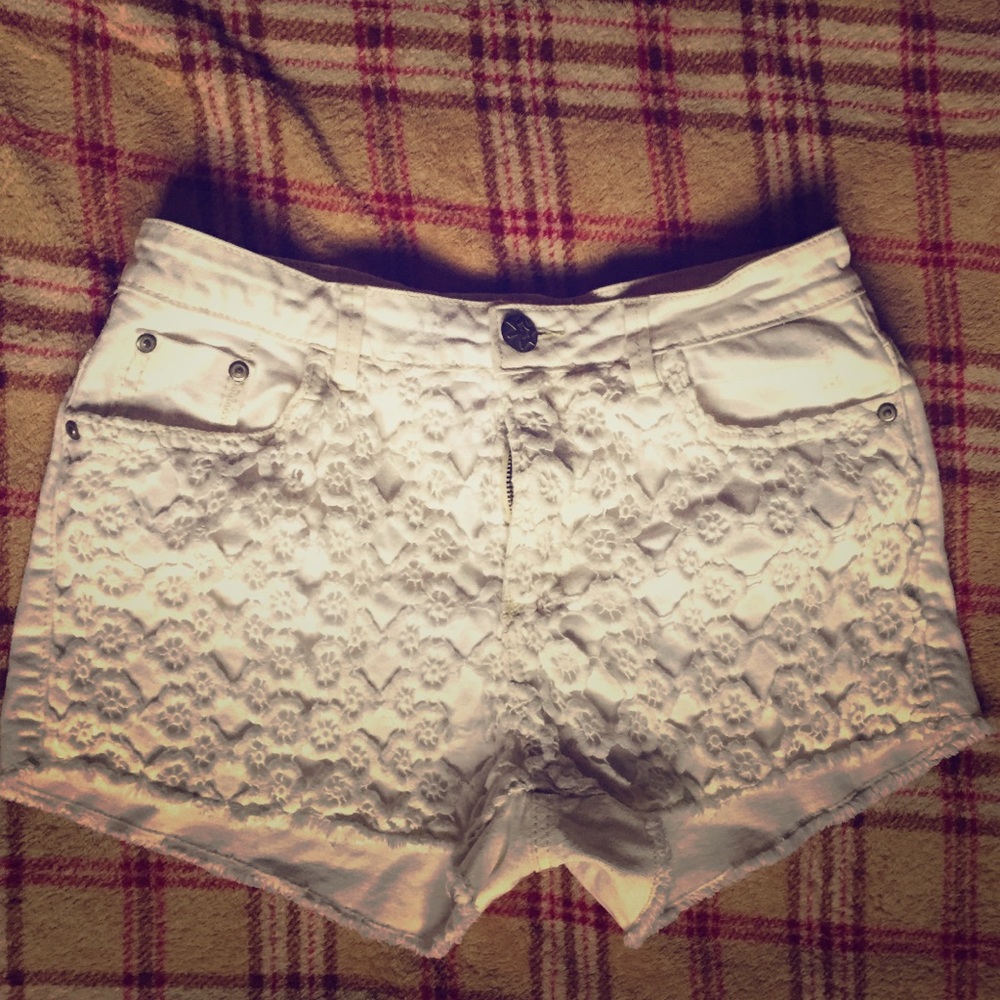 White denim shorts