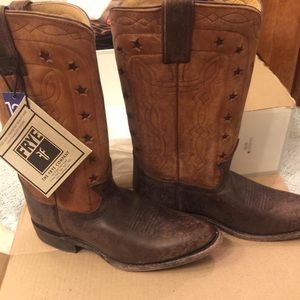 New $348 Frye Wyatt Americana Cowboy Boot