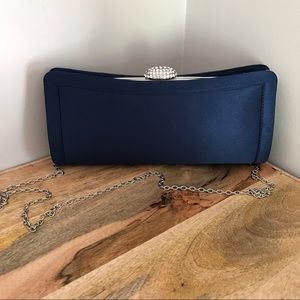 Navy Blue Formal Occassion Purse Clutch with Strap