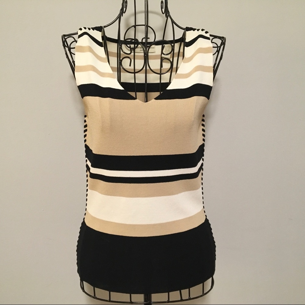 Valerie Stevens Whipstitch Color Block Top