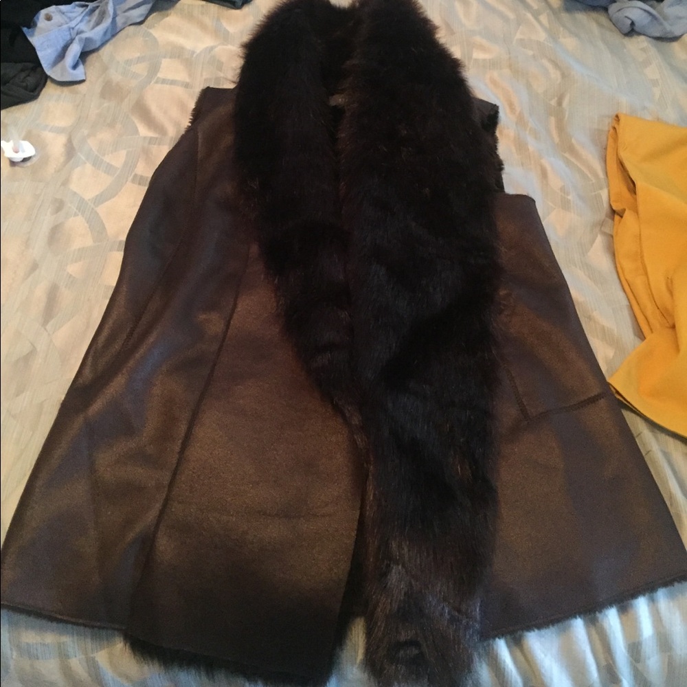 Faux shearling vest