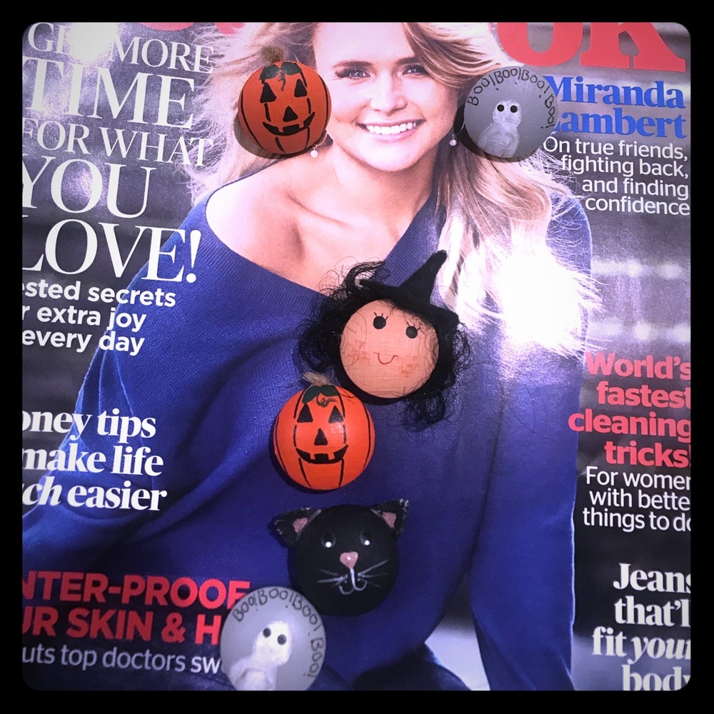 Vintage Halloween Earrings & Button Cover Bundle