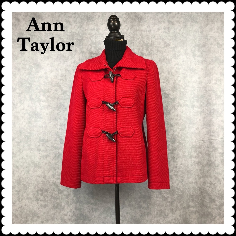 Ann Taylor Red Wool Winter Coat