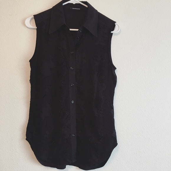 Calvin Rucker Tops - FINAL PRICE Textured Sleeveless Button Up