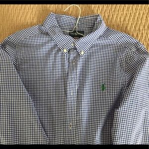 Ralph Lauren Blue Checkered Button Down Shirt