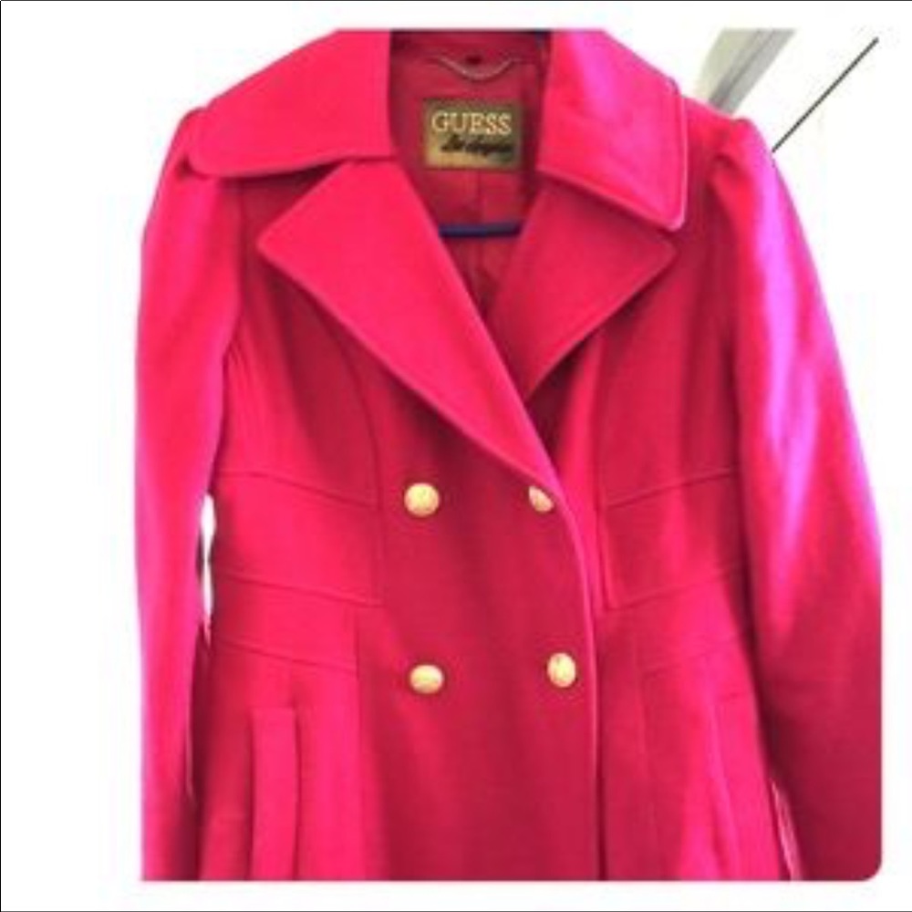Guess hot pink peacoat!