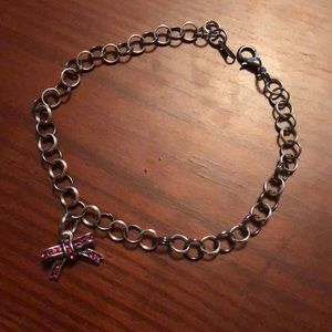 Handmade 6mm split ring Bracelet with Bow Charm