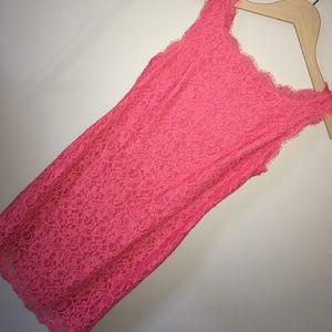 Arianna Papell pink fitted lace dress!