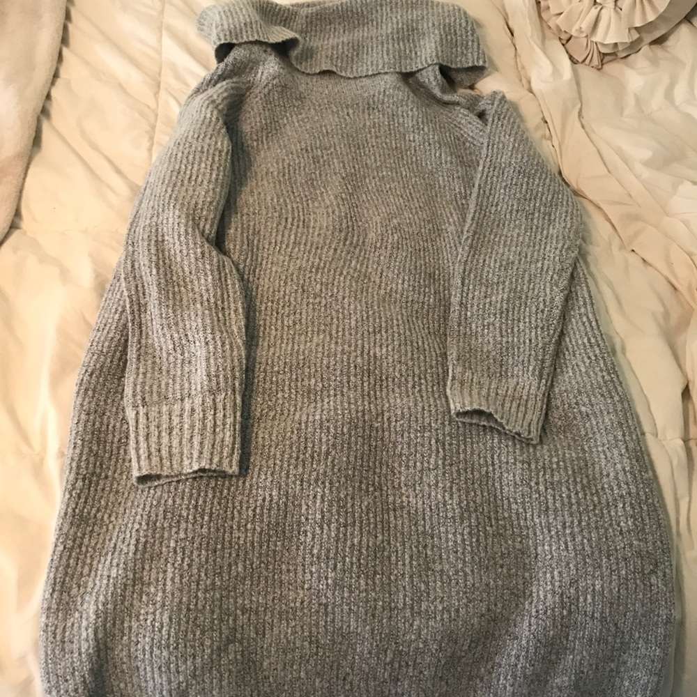 Heather gray cowl neck sweater dress NWOT