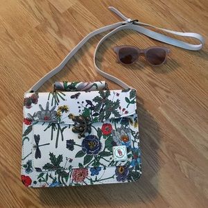 Vintage Floral Satchel Crossbody Bag